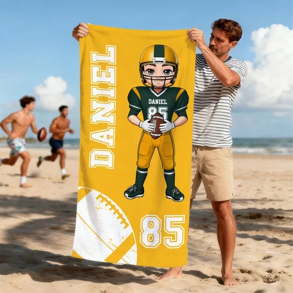 Personalisiertes Badetuch am Strand