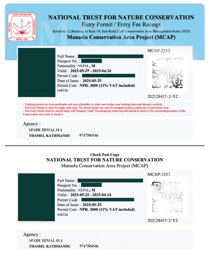Manaslu Permit