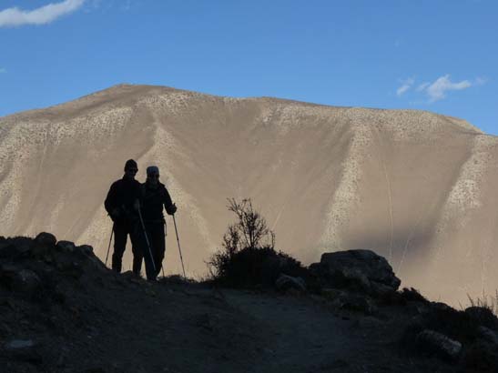 Trekking-Touristen in Mustang