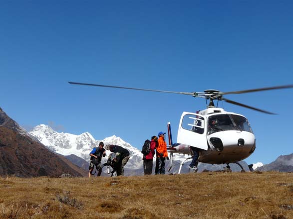 Helikopter, Kongde, Nepal, Himalaja