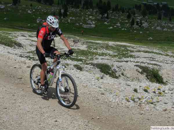 Alpen: Mountainbike und Helm