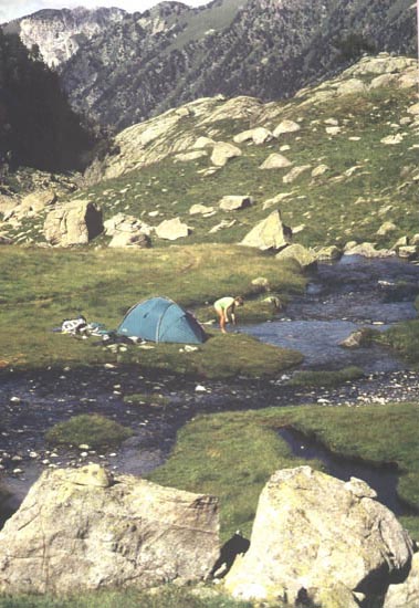 Zelten im Gebirge