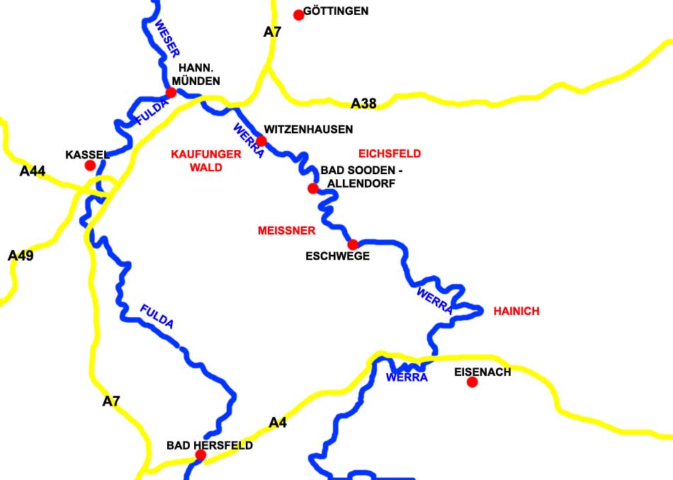 Karte Werra-Fulda-Meissner