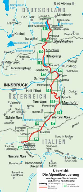 Tegernsee-Sterzing-Karte