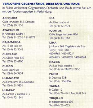 Tourismuspolizei Peru